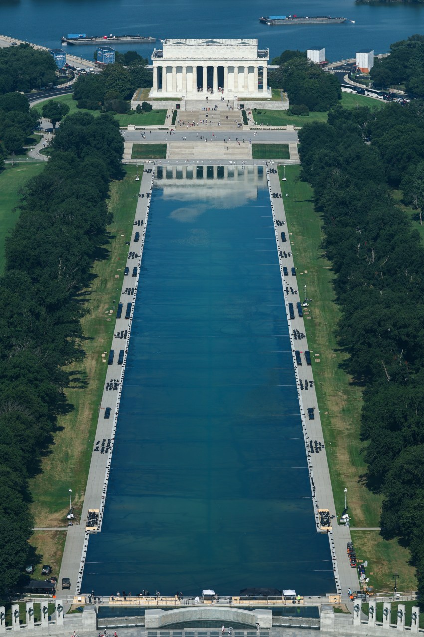 The Lincoln Memorial reflecting pool along the National Mall in Washington, D.C.