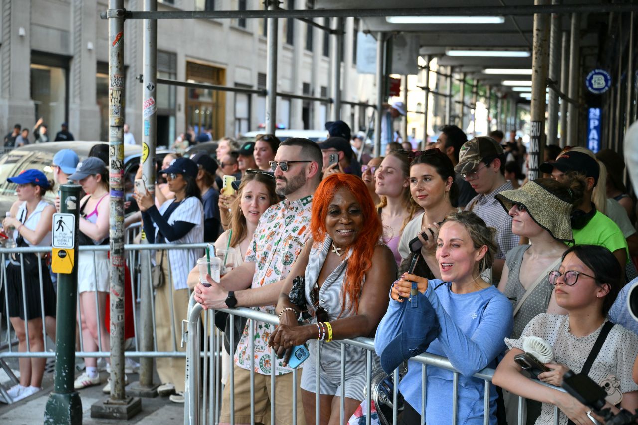 Fans gathered outside Madison Square Garden in New York City ahead of Taylor Swift and Travis Kelce's wedding