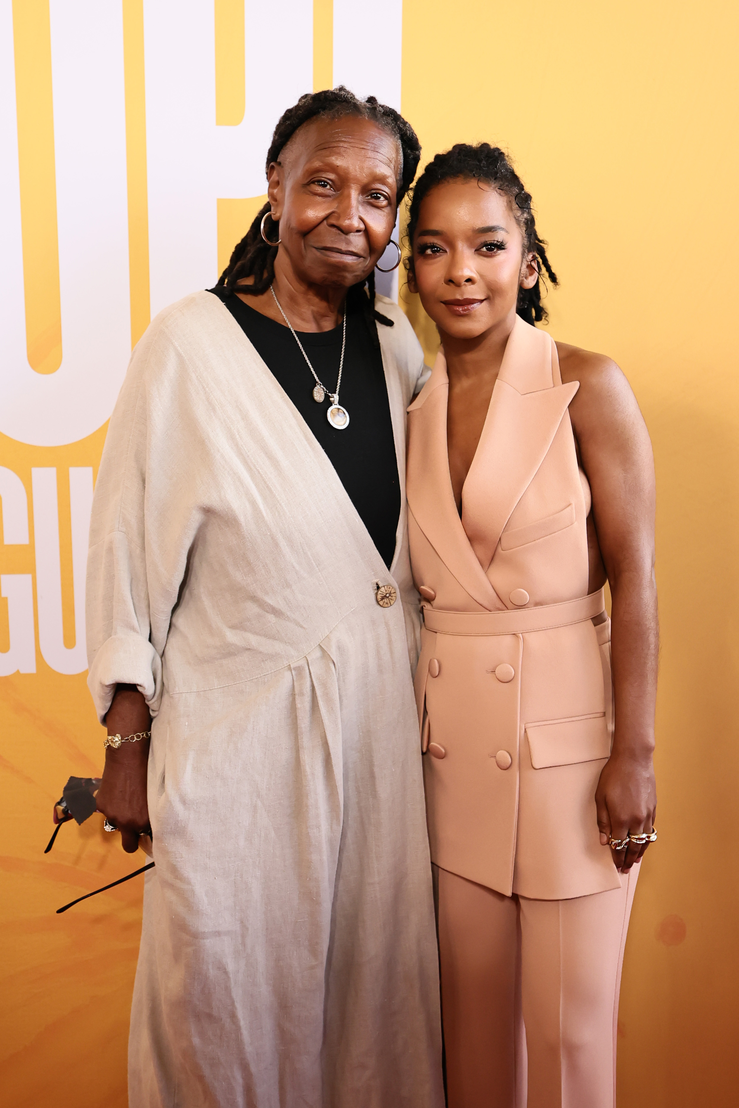 Whoopi Goldberg and Kara Young on the red carpet at the opening night of The Whoopi Monologues in New York City