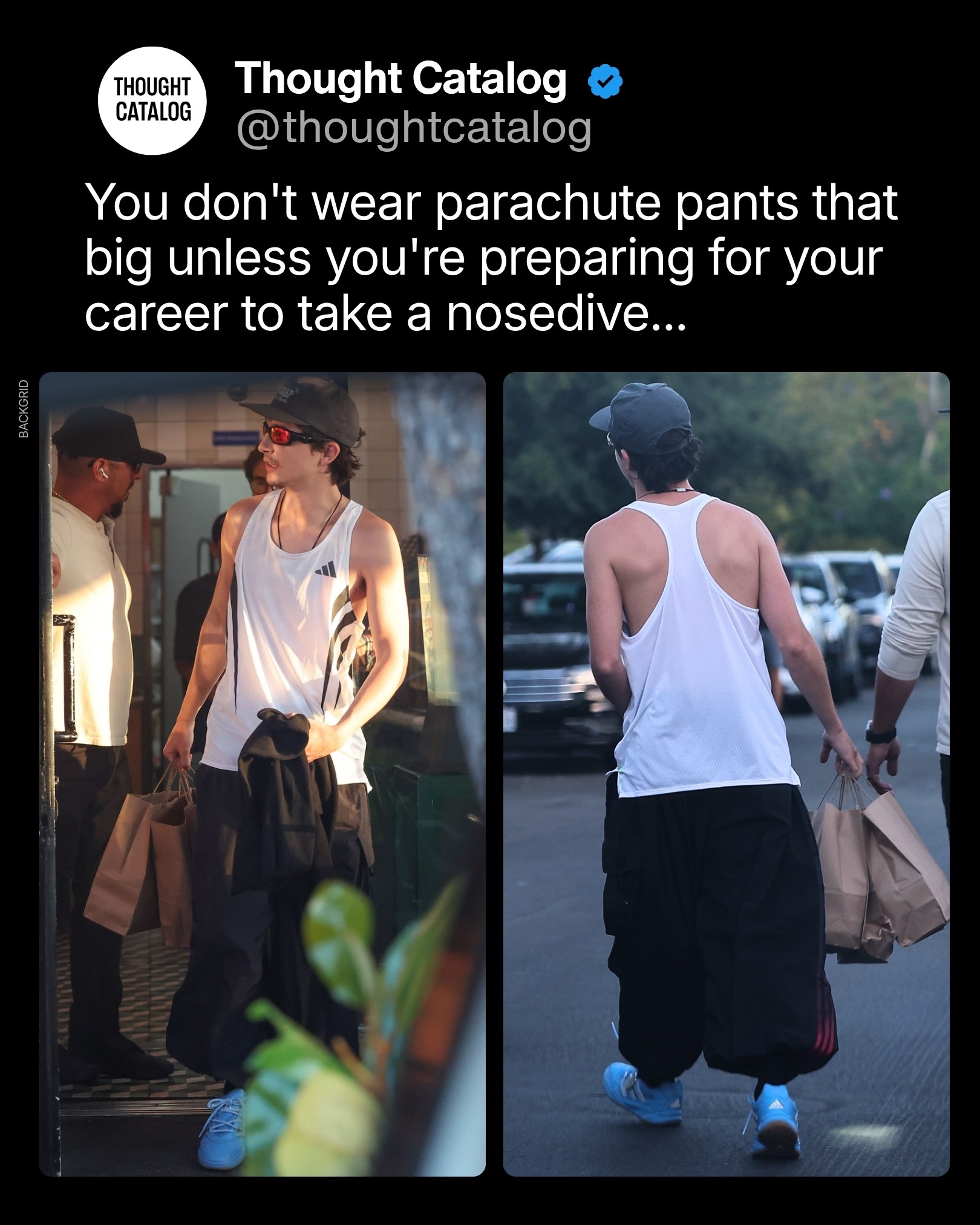 You Don't Wear Parachute Pants That Big Unless You're Preparing for Your Career to Take a Nosedive