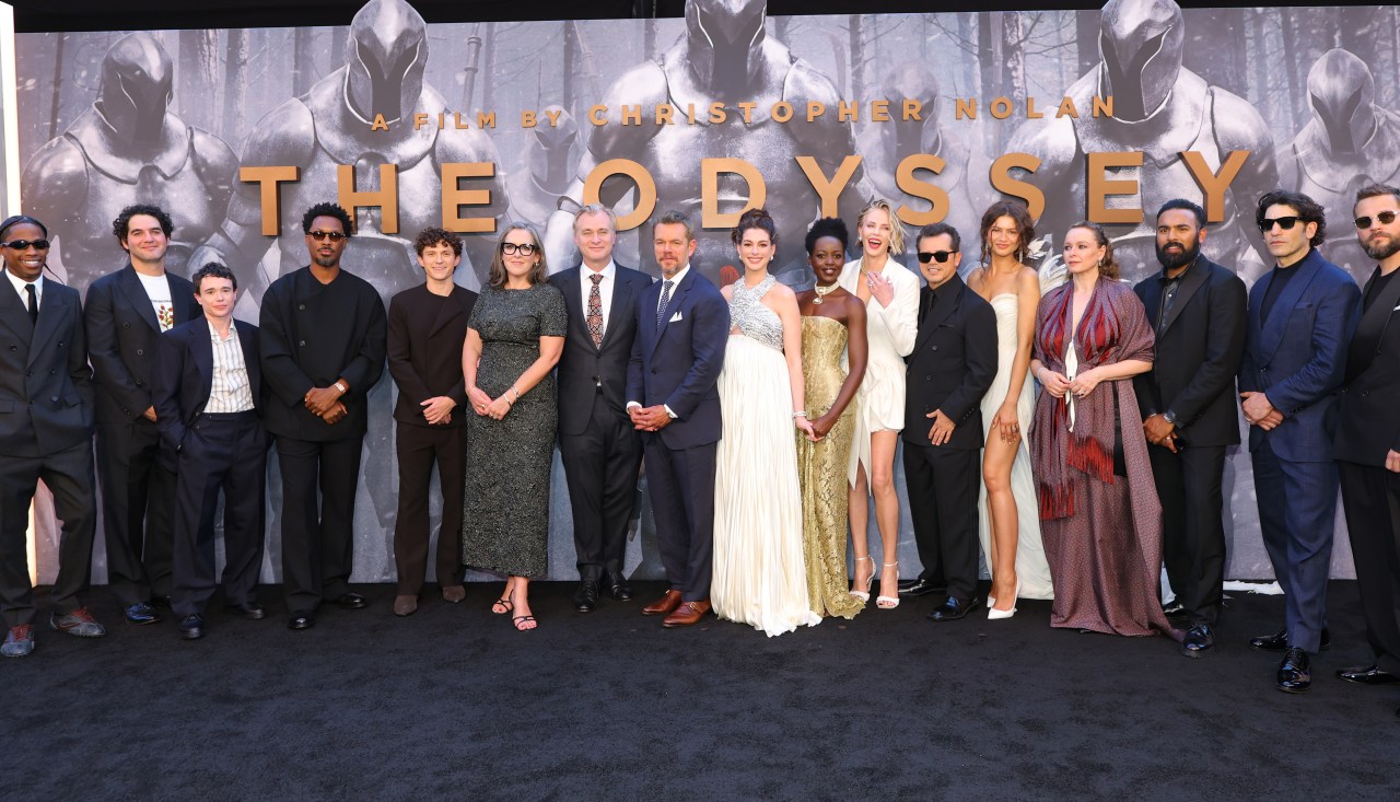Zendaya and fellow cast members including Tom Holland, Anne Hathaway, and Matt Damon at the New York City premiere of The Odyssey