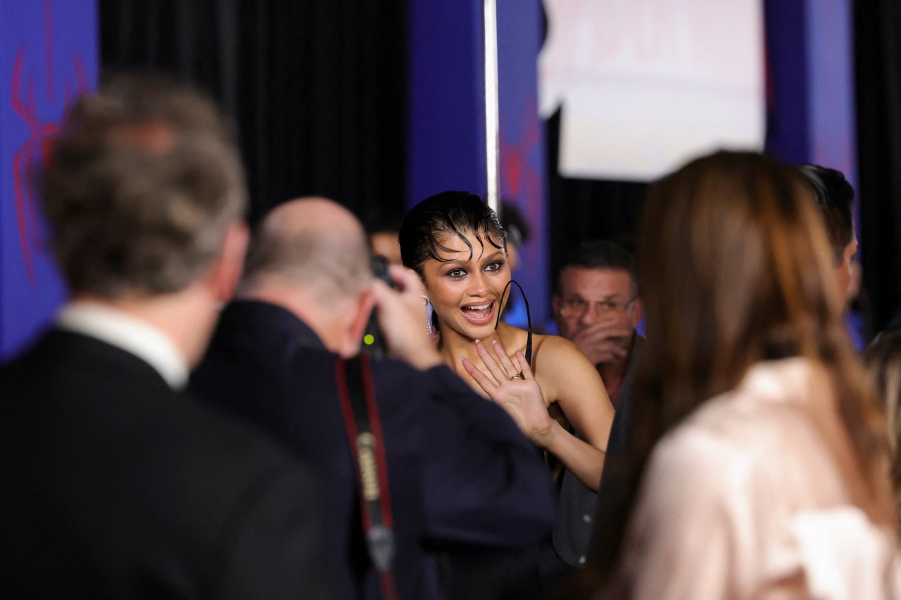 Zendaya on the red carpet at the Spider-Man: Brand New Day world premiere in Los Angeles