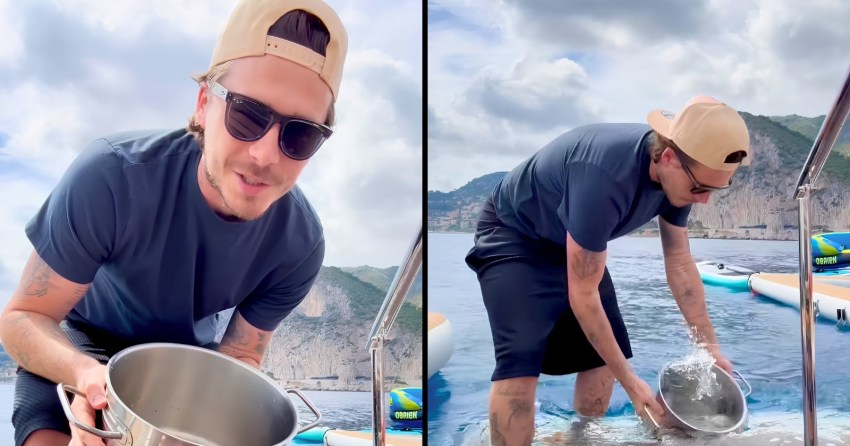 Brooklyn Beckham Scooped Ocean Water Straight Off a Yacht to Boil His Pasta, and Fans Begged Him to Just Use the Tap