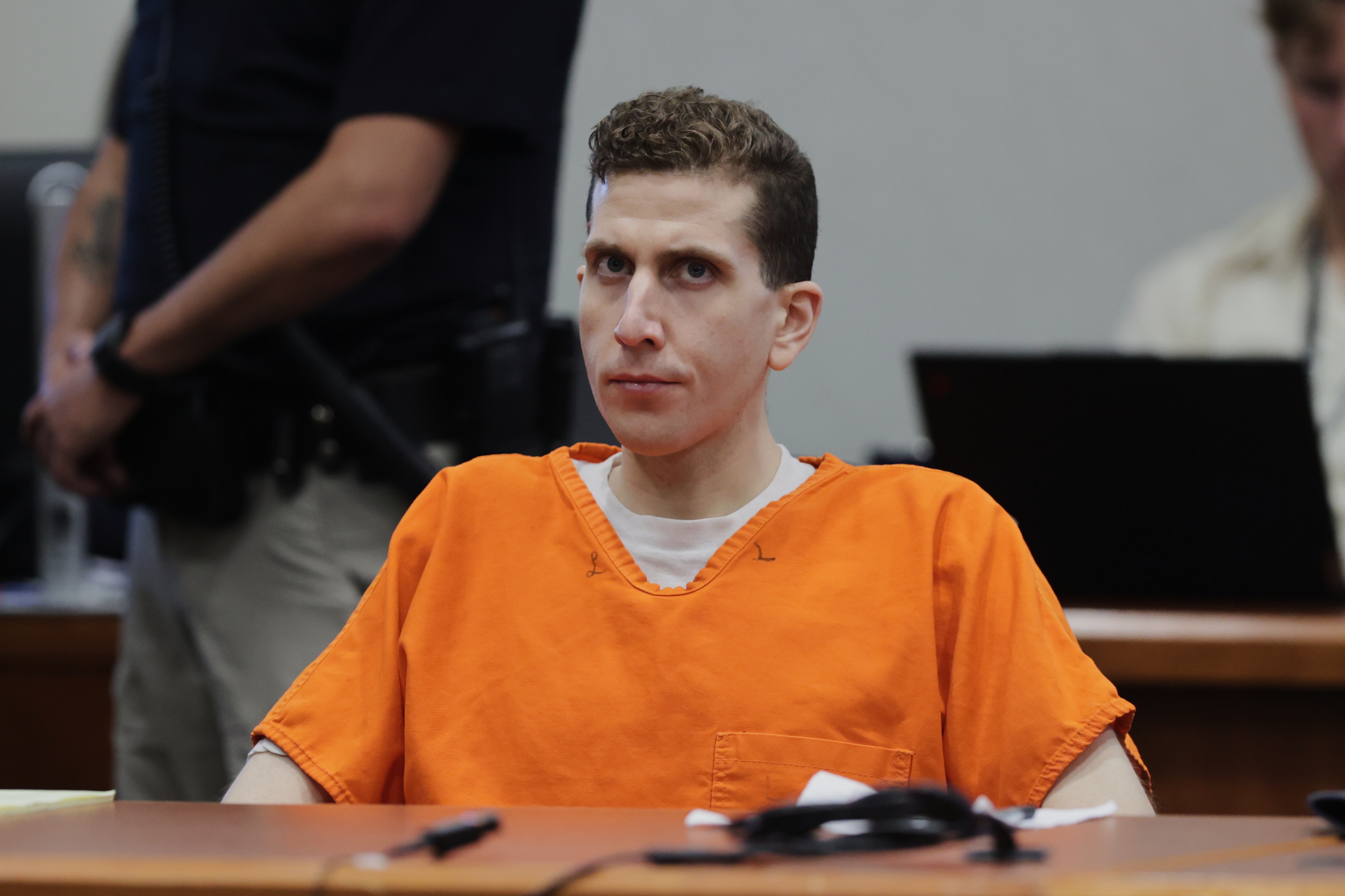 Bryan Kohberger seated in a courtroom at Ada County Courthouse during his sentencing hearing