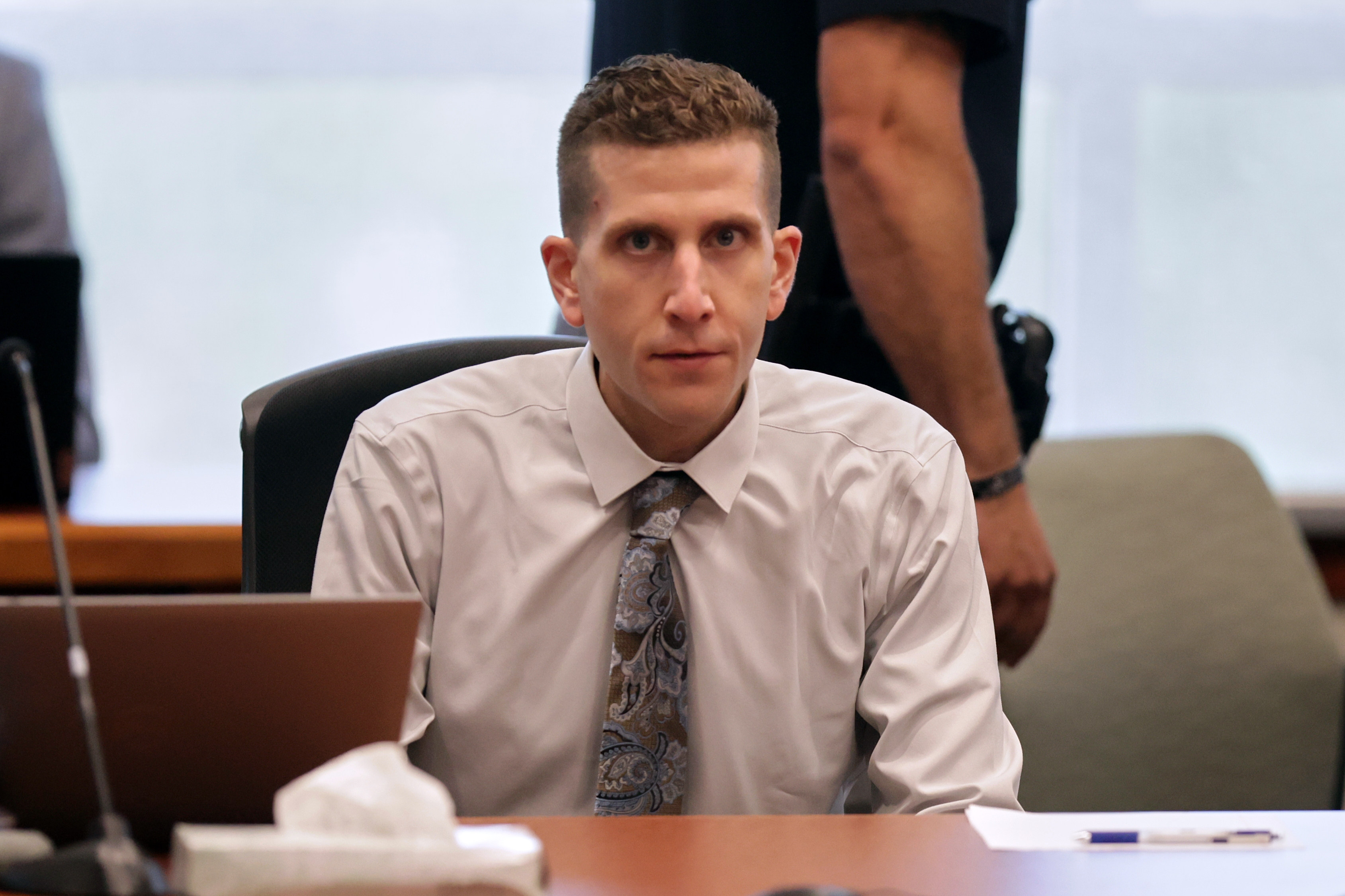 Bryan Kohberger seated in a courtroom at the Ada County Courthouse in Boise, Idaho