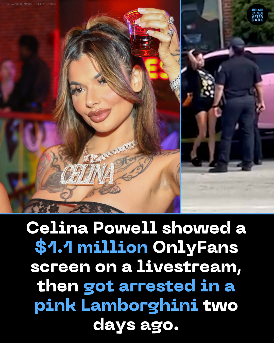 Celina Powell Showed a $1.1 Million OnlyFans Screen on a Livestream, Then Got Arrested in a Pink Lamborghini