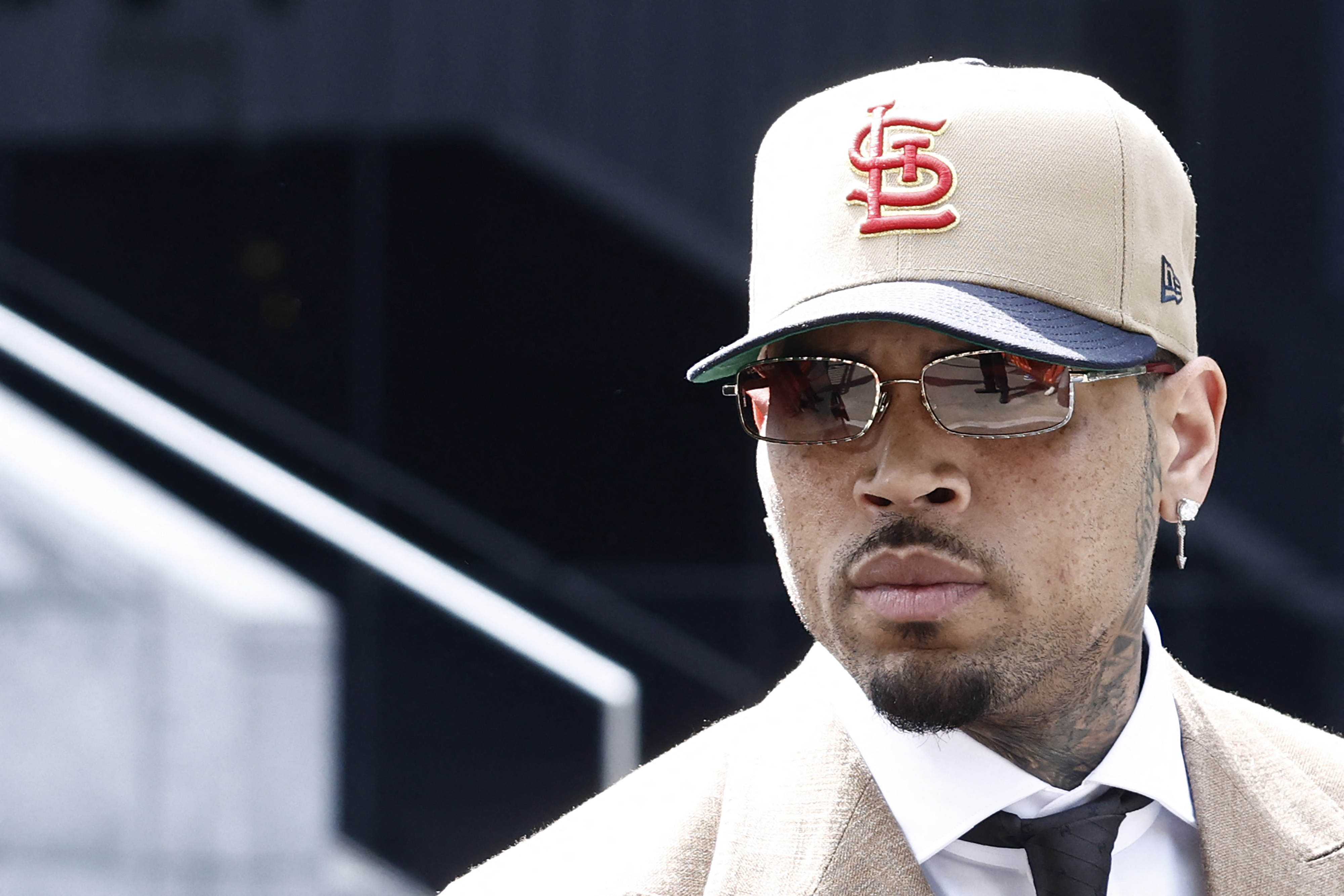 Chris Brown arriving at Southwark Crown Court in London