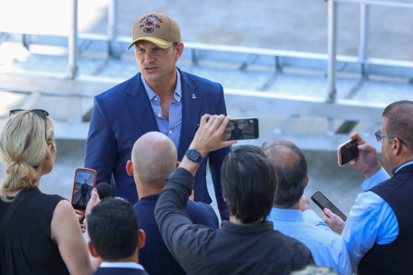 Pete Hegseth speaking to media at the PANAMAX 2026 military exercises in Panama City, Panama