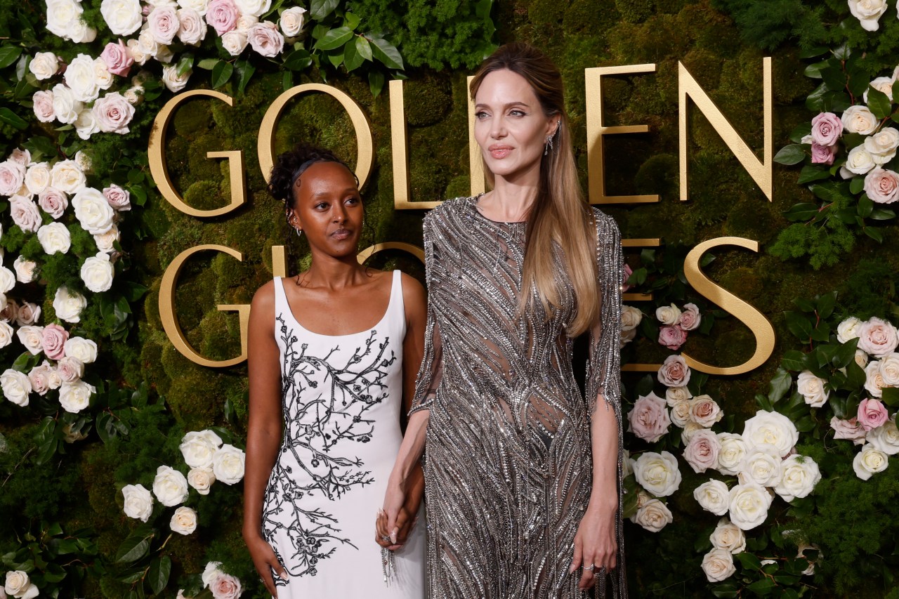 Angelina Jolie and daughter Zahara Jolie arriving at the 82nd Golden Globe Awards at the Beverly Hilton in Beverly Hills