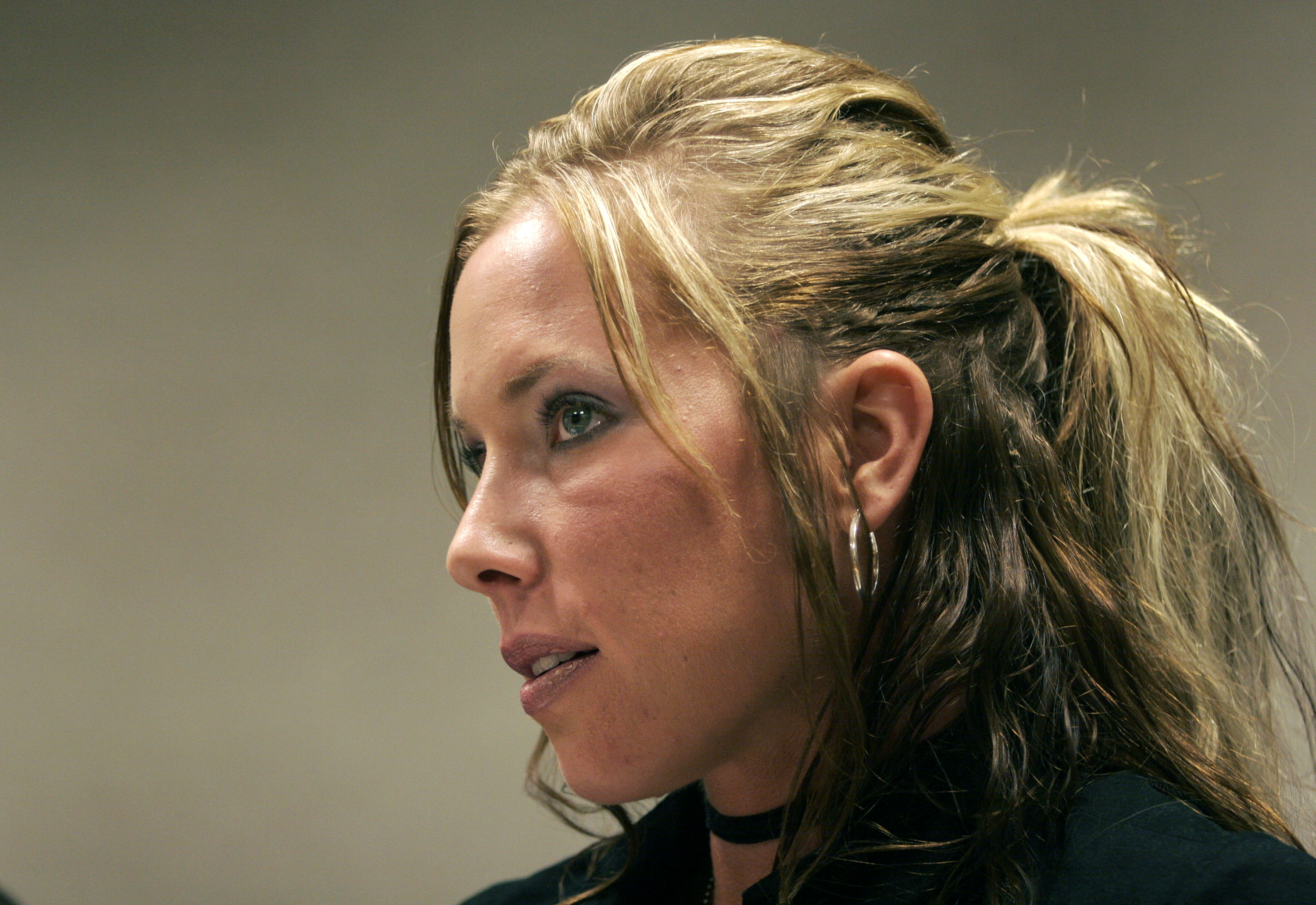 Kim Mathers seated in Macomb County Circuit Court during a 2007 hearing