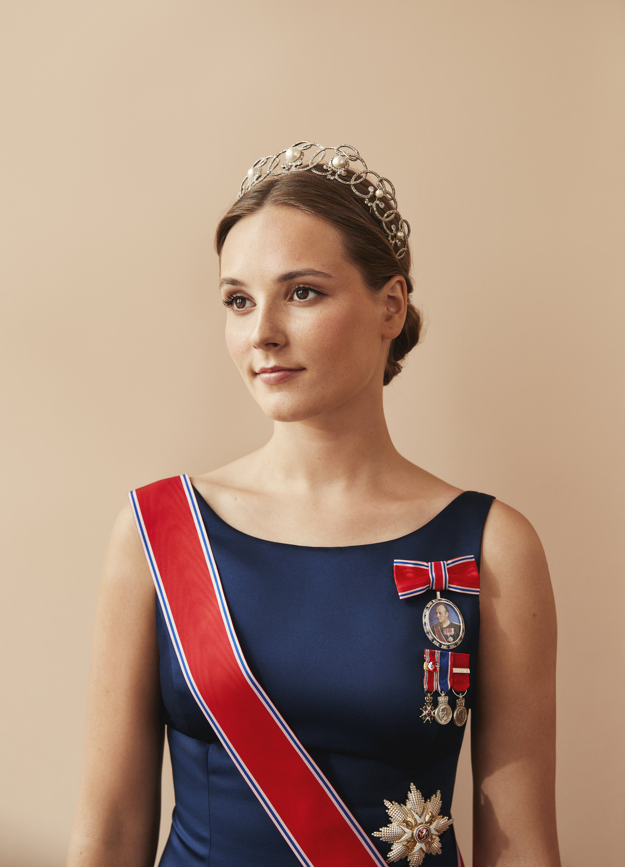 Princess Ingrid Alexandra of Norway in her official 18th birthday portrait at the Royal Court in Oslo
