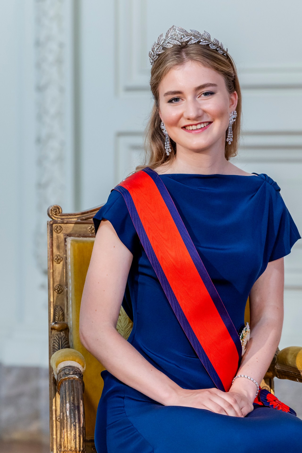 Princess Elisabeth of Belgium at a state banquet at the Royal Castle of Laeken in Brussels