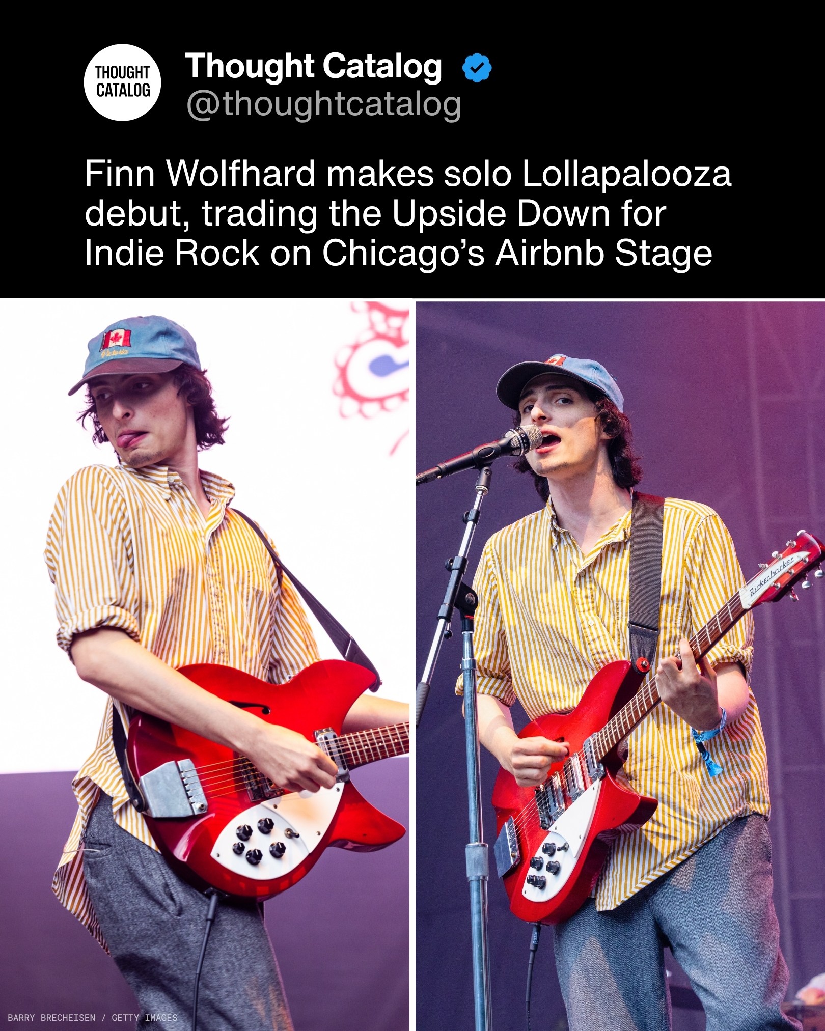Finn Wolfhard Makes Solo Lollapalooza Debut, Trading the Upside Down for Indie Rock on Chicago's Airbnb Stage