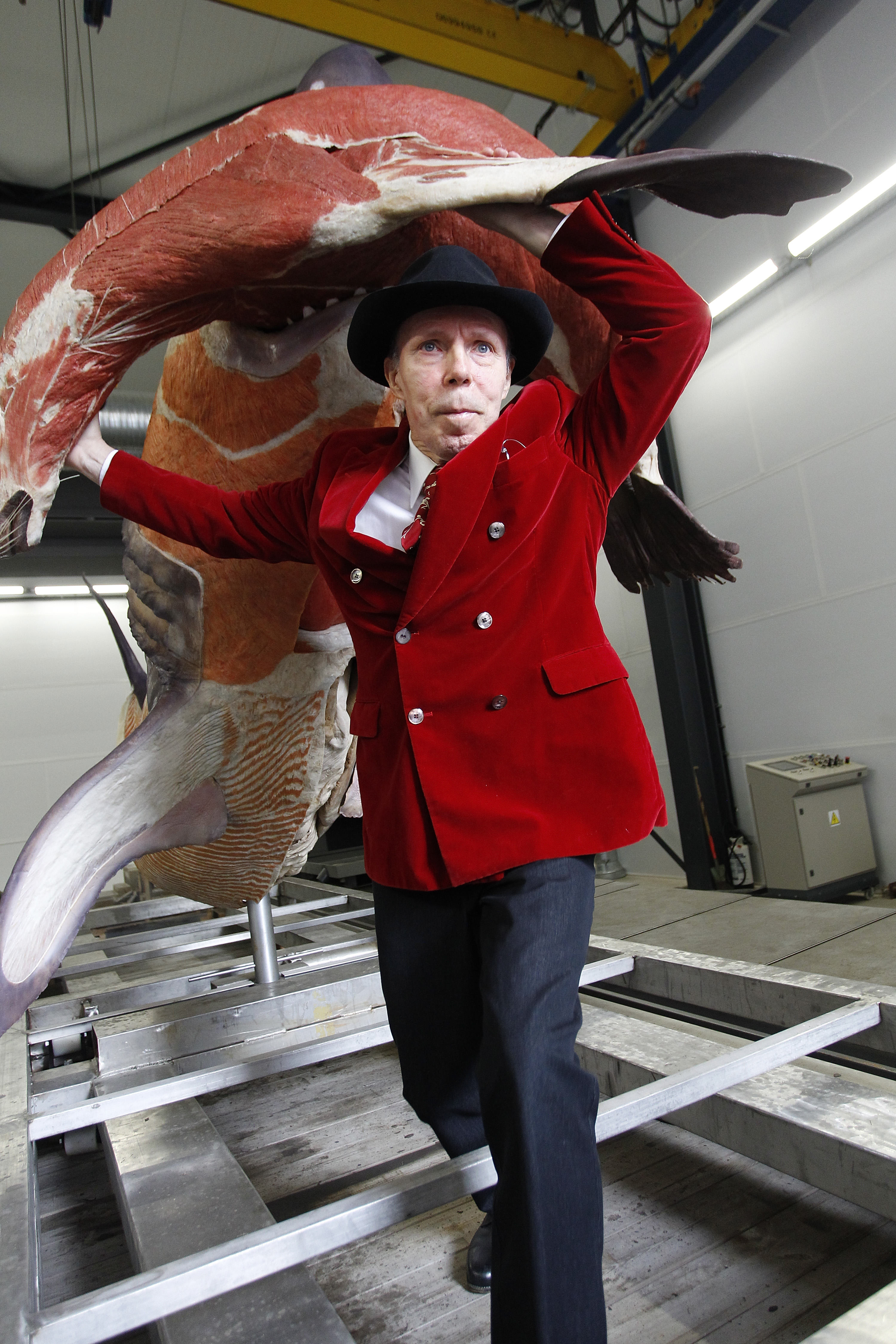 Gunther von Hagens at the 10th anniversary of Gubener Plastinate GmbH in Guben, Germany