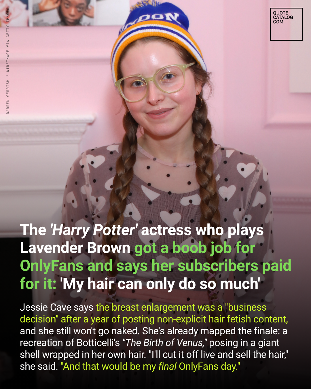 Harry Potter Star Jessie Cave Got a Breast Enlargement Funded by Her OnlyFans Subscribers