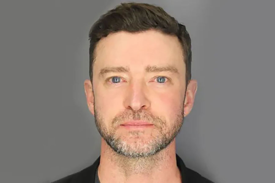Justin Timberlake in a police booking photo taken by the Sag Harbor Police Department in June 2024