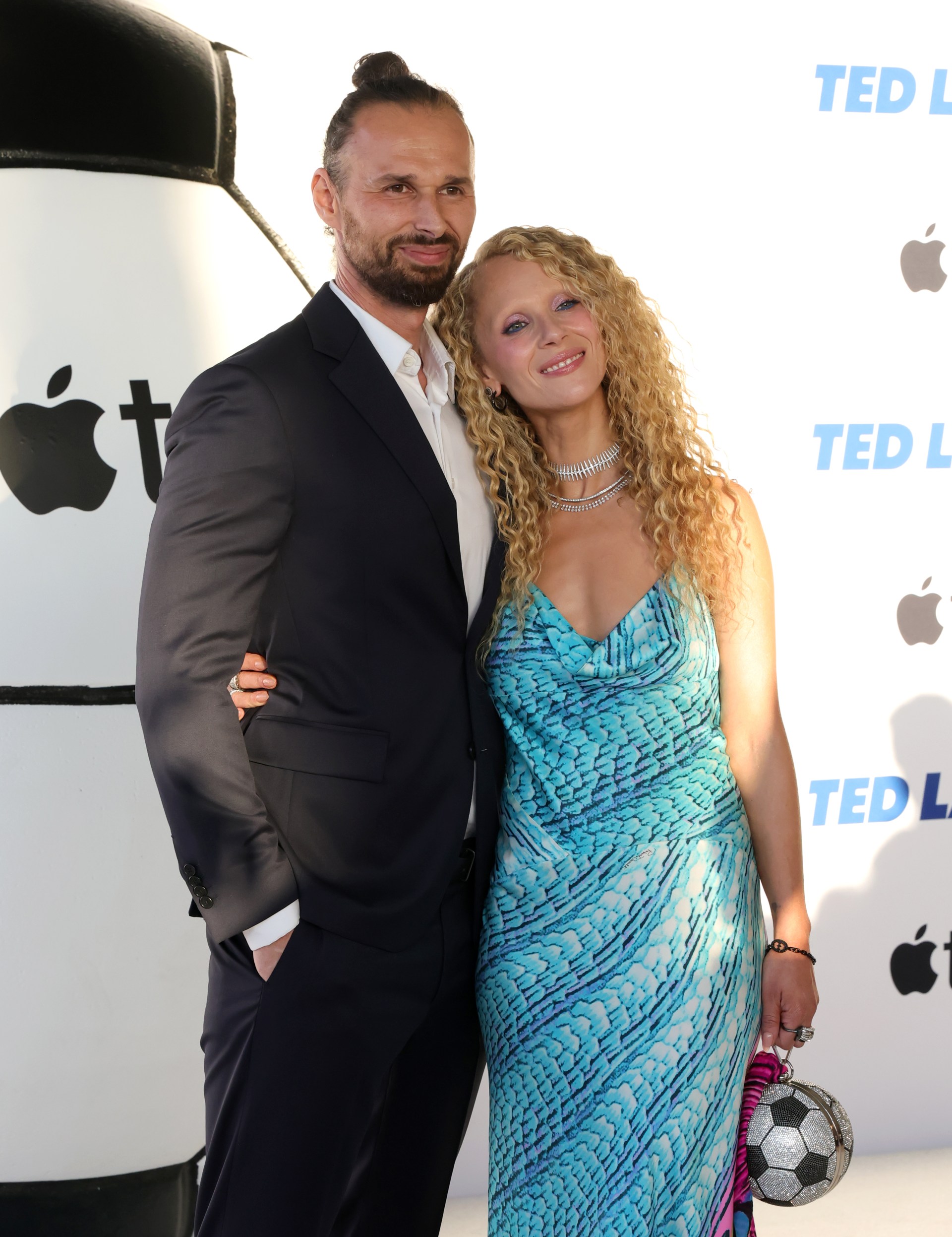 Michal Szymanski and Juno Temple at the Ted Lasso Season 4 premiere at the Academy Museum of Motion Pictures in Los Angeles