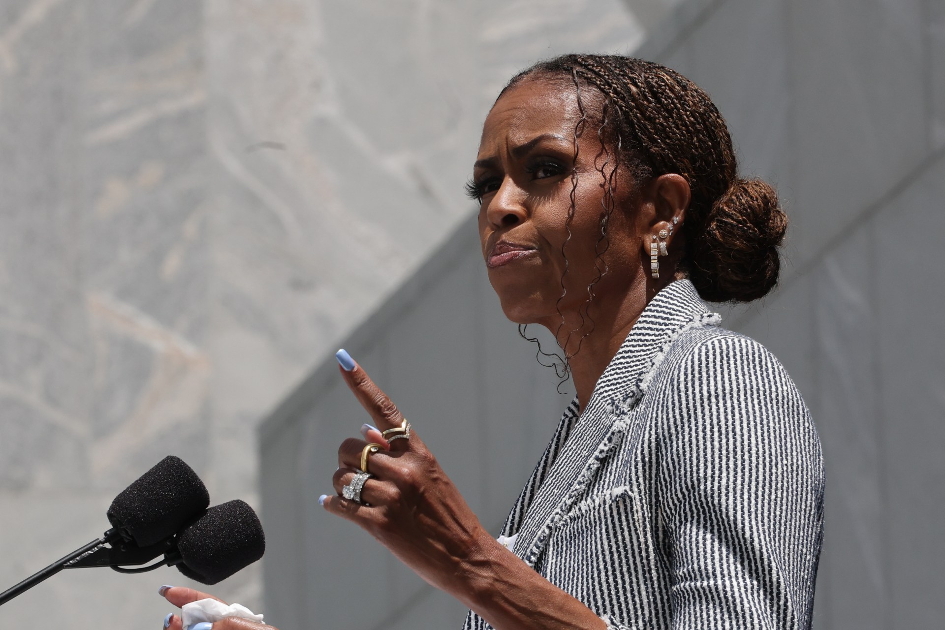 Michelle Obama speaking at the Barack Obama Presidential Center dedication ceremony in Chicago