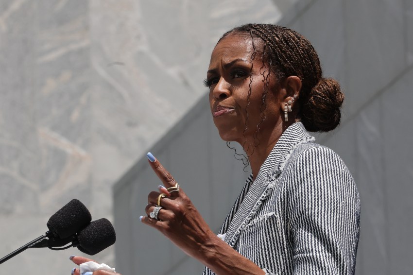 Michelle Obama speaking at the Barack Obama Presidential Center dedication ceremony in Chicago