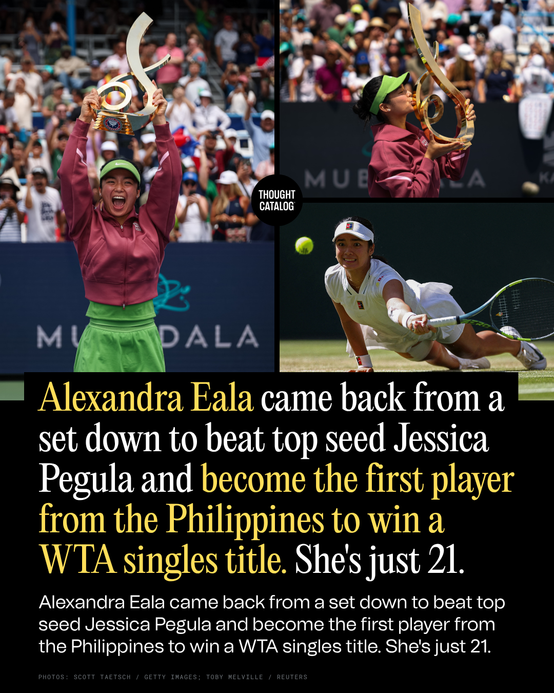 "My First Chance At A Title Knowing It Won't Be The Last," Alexandra Eala Said After Becoming the First Player from the Philippines to Win a WTA Title