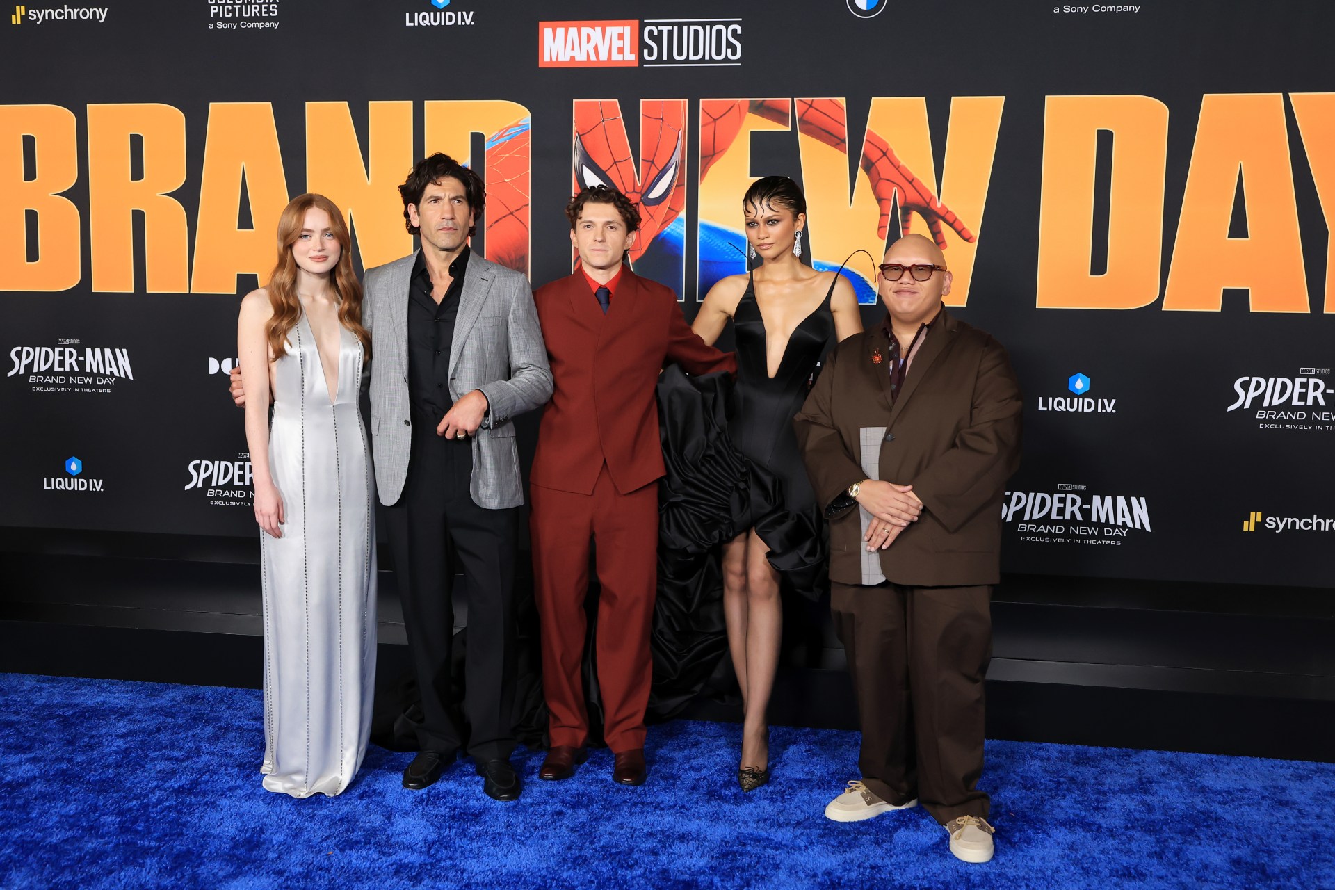 Sadie Sink, Jon Bernthal, Tom Holland, Zendaya, and Jacob Batalon at the Spider-Man: Brand New Day premiere at Dolby Theatre in Hollywood