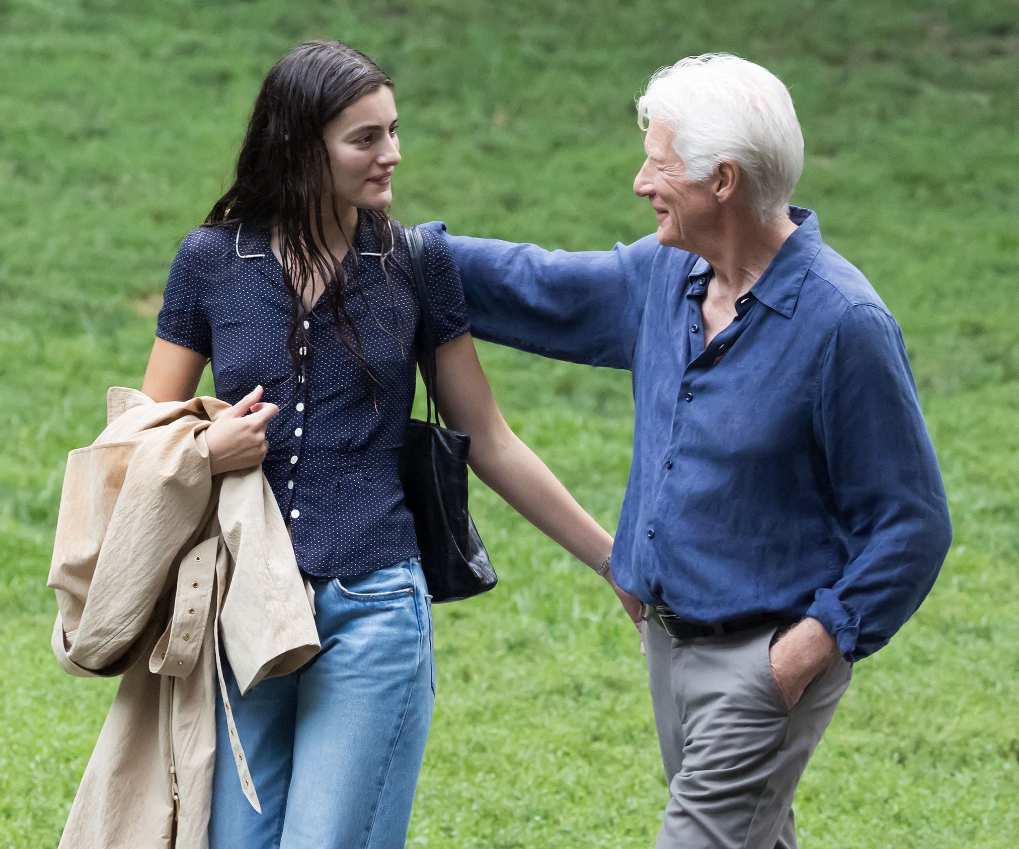Richard Gere and Diana Silvers on set of Asymmetry in Central Park, New York City