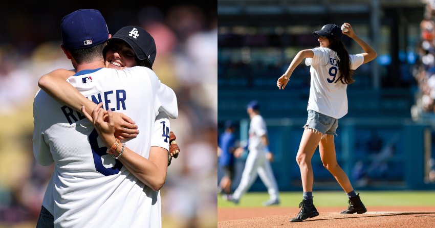 Rob Reiner’s Kids Jake and Romy Threw the First Pitches at a Dodgers Game to Honor Their Dad