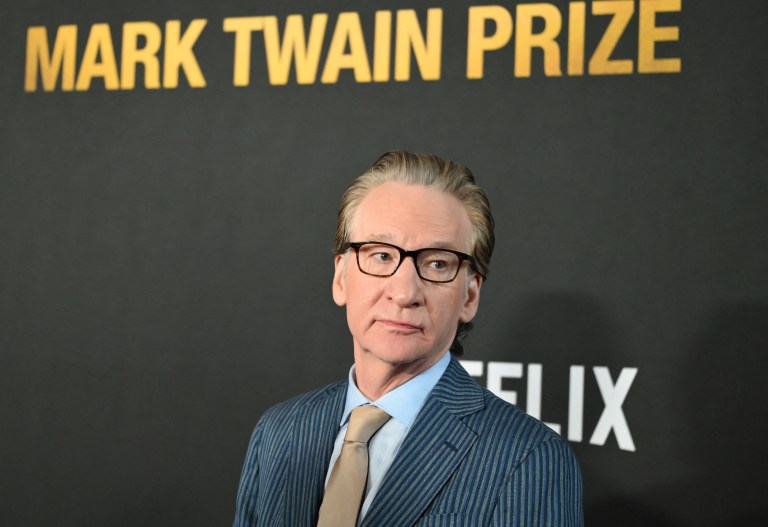 Bill Maher arriving at the Kennedy Center for the Mark Twain Prize for American Humor Gala
