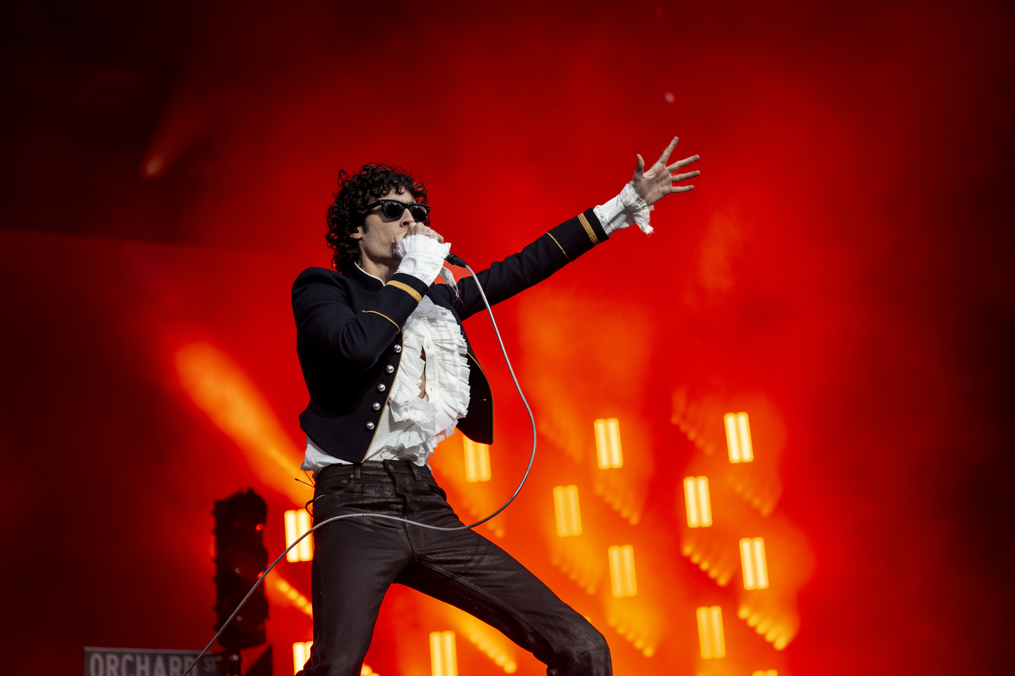 Sombr performing on stage at the Way Out West music festival in Gothenburg, Sweden