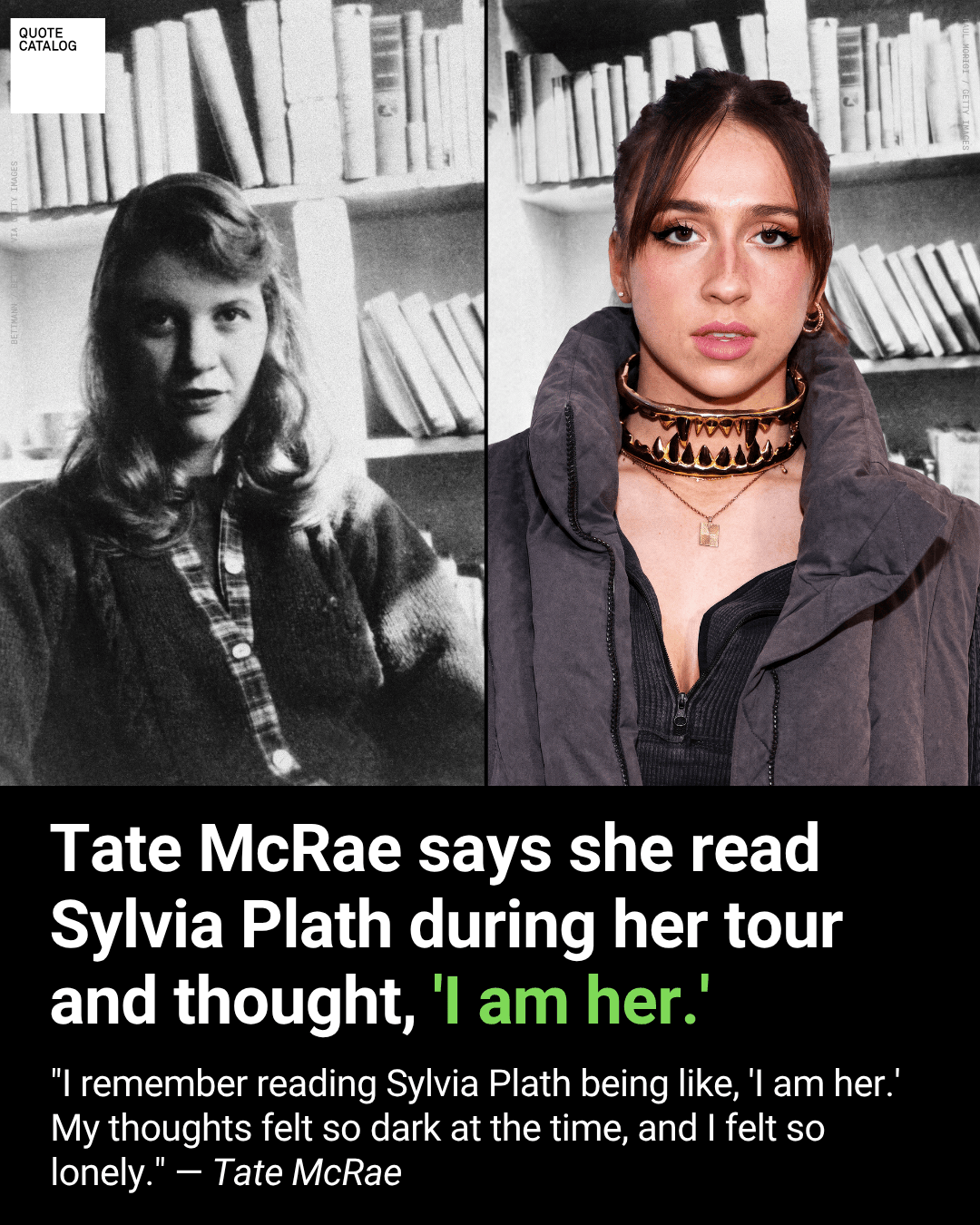 Tate Mcrae Says She Read Sylvia Plath During Her Tour and Thought, 'I Am Her.'