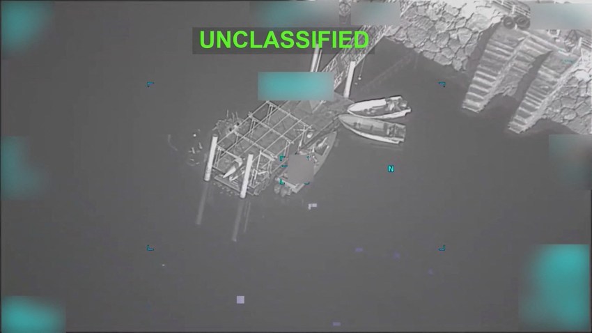 Screengrab of a boat being struck during what U.S. Central Command describes as strikes on Iran, July 2026