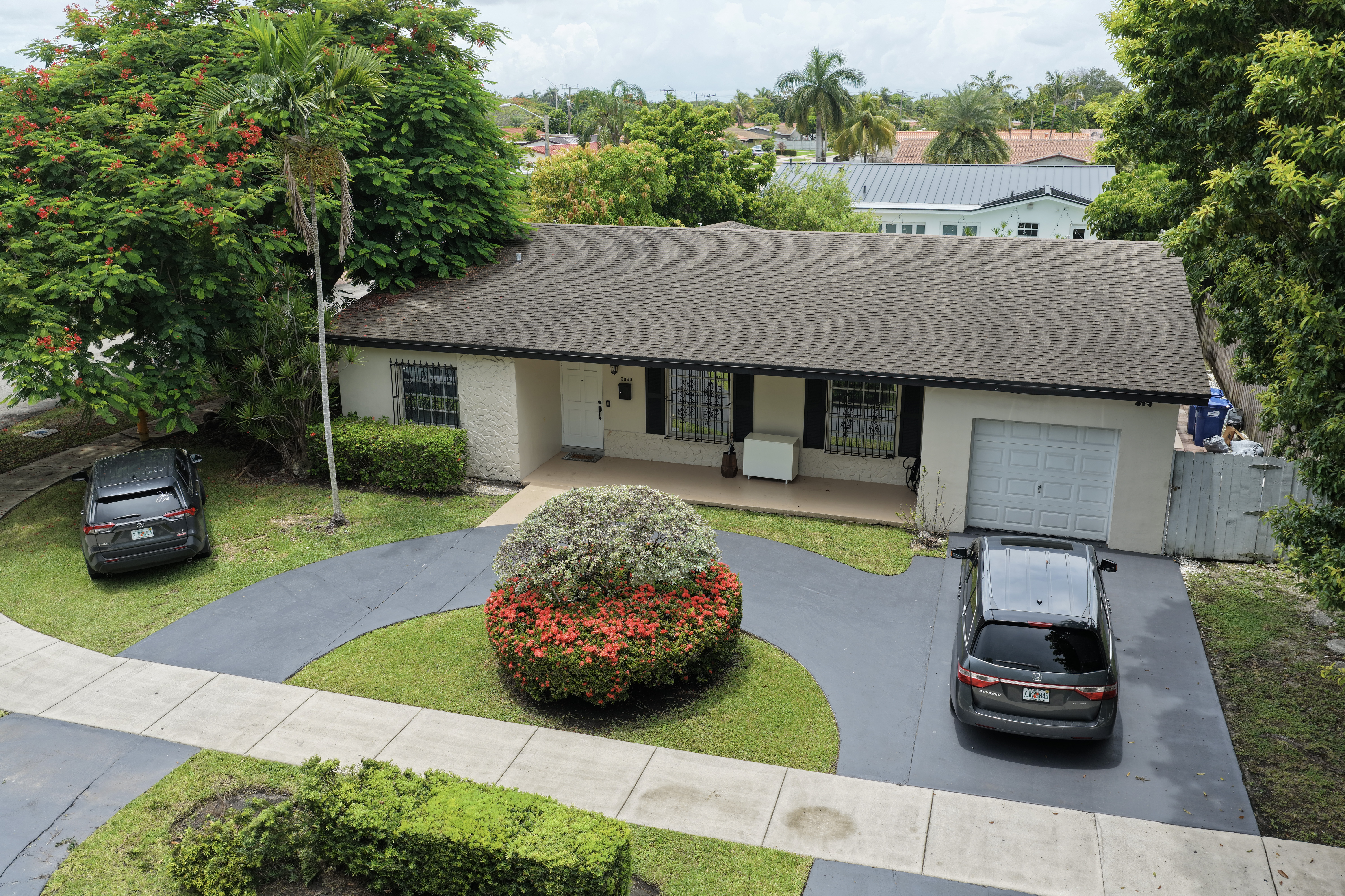 Aerial view of a residential home in Westchester, Florida