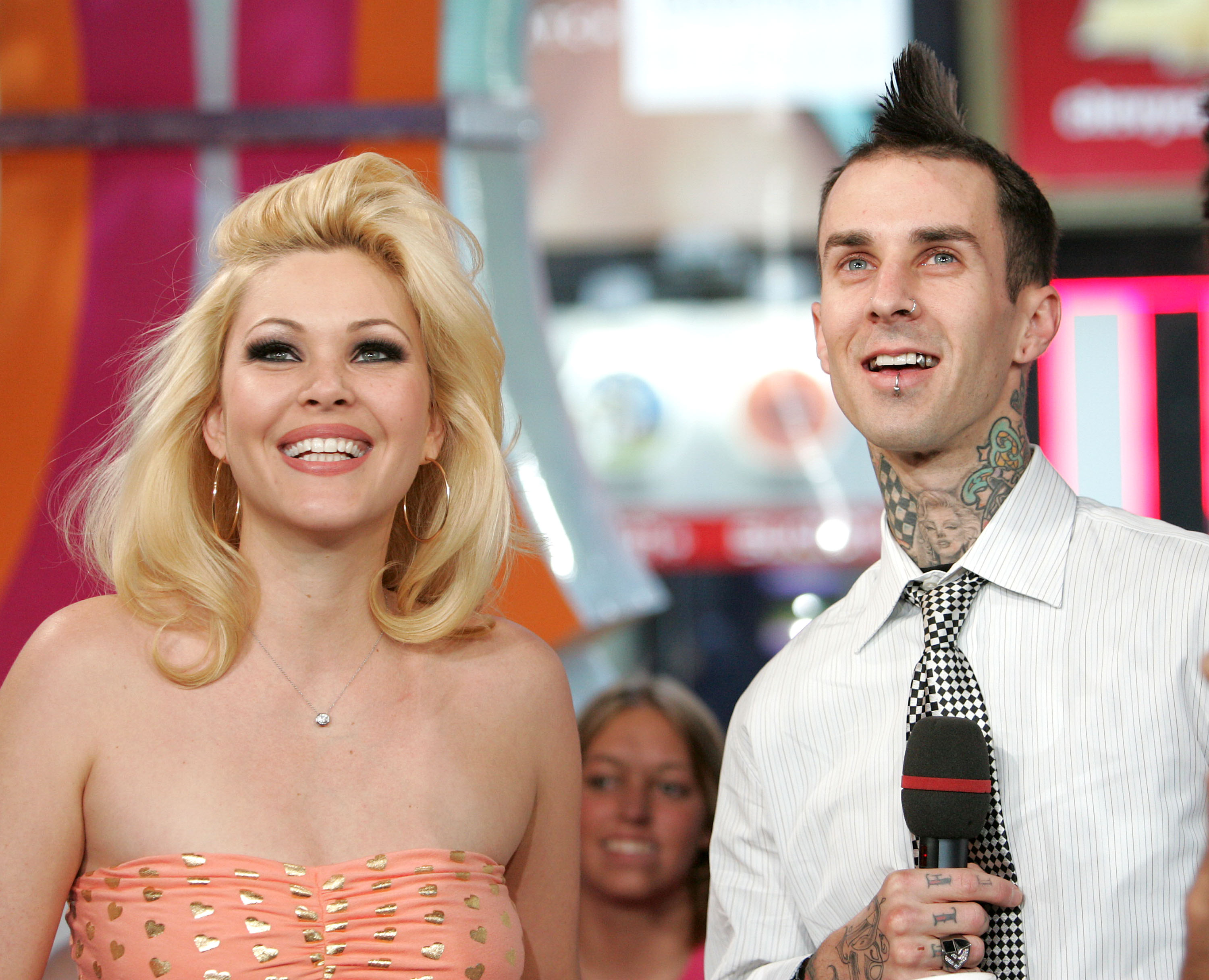 Shanna Moakler and Travis Barker at MTV's Total Request Live in New York City, 2005