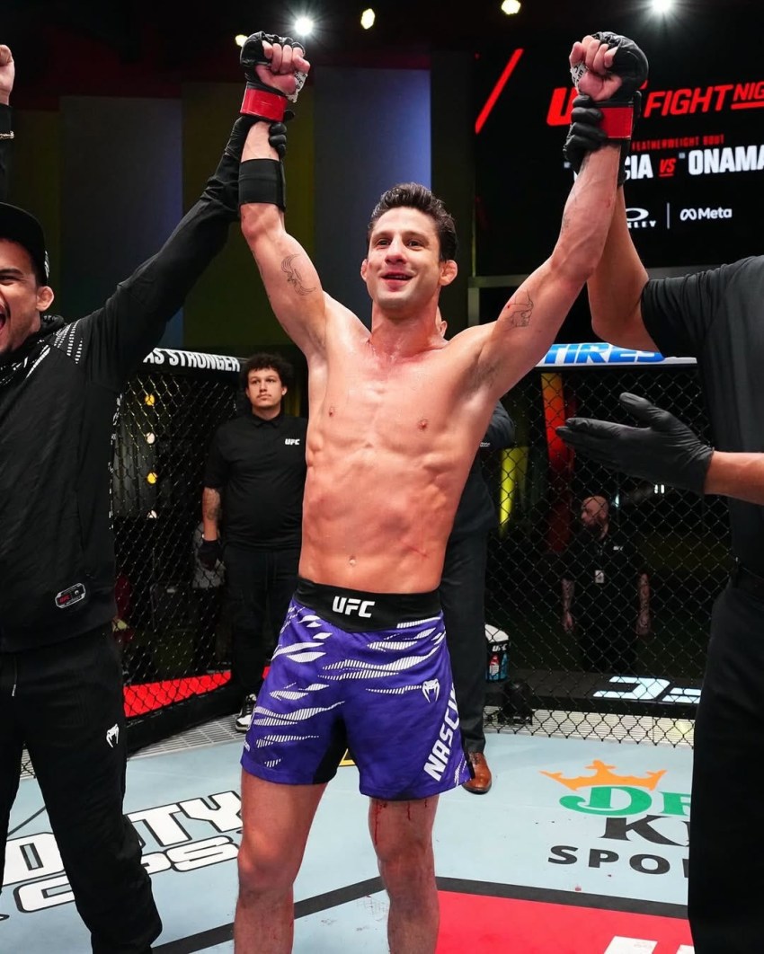 Allan Nascimento and Cody Durden competing at UFC Fight Night 263