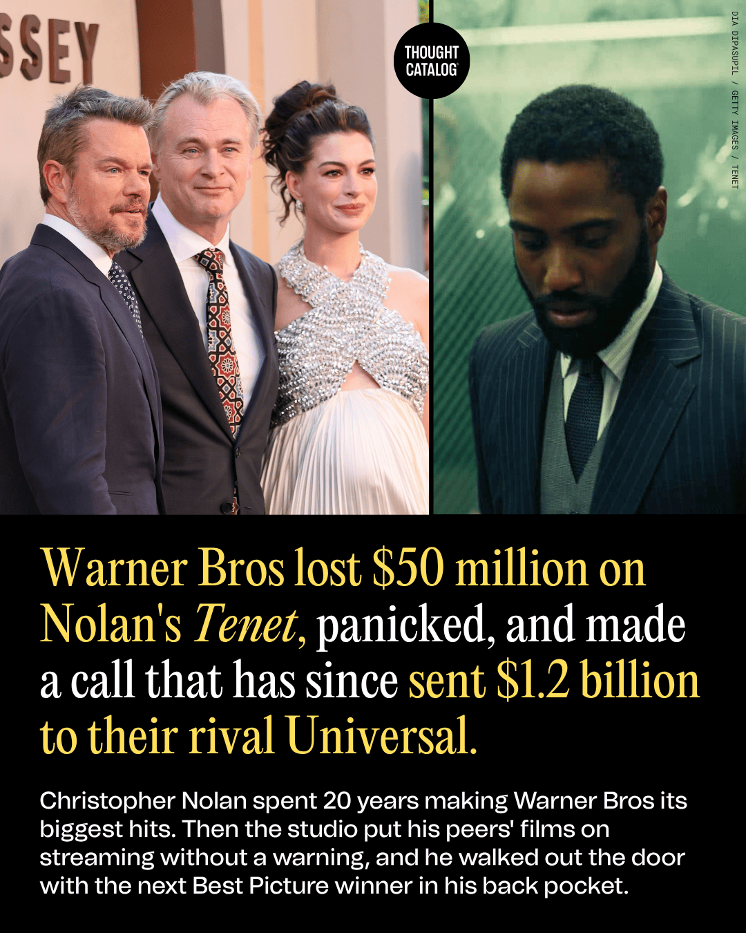 Warner Bros Lost $50 Million on Nolan's Tenet, Panicked, and Made a Call That Has Since Sent $1.2 Billion to Their Rival Universal