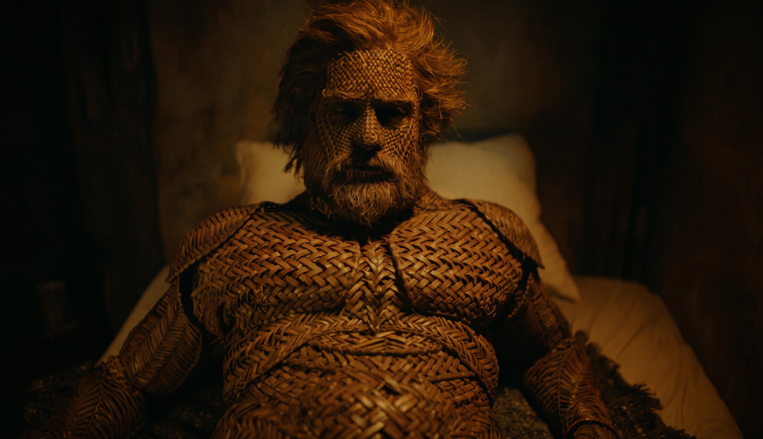 Alexander Skarsgård as the wicker husband in the movie